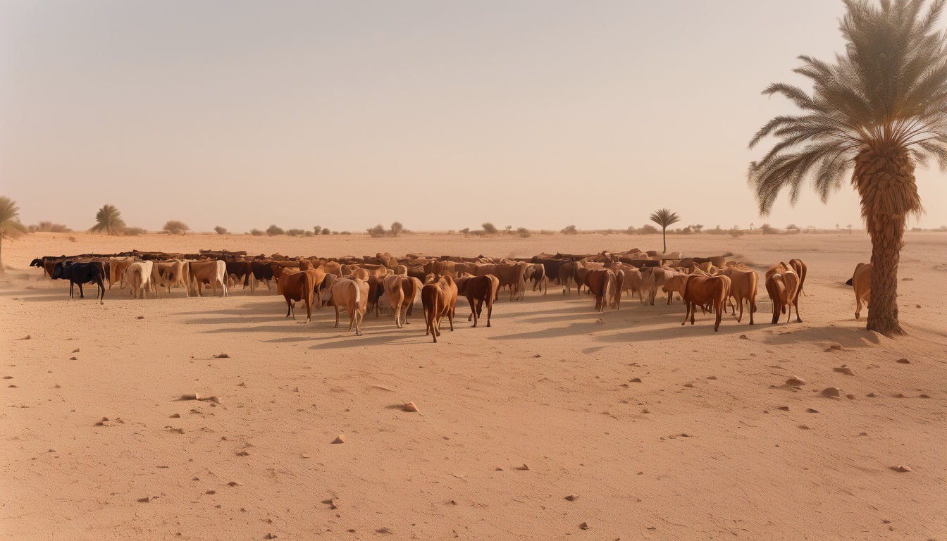 El Dahan's cattle ranch at golden hour